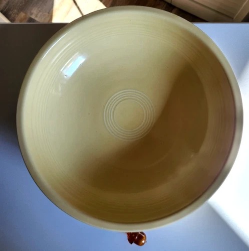 Vintage FIESTA HLC 10.5” Bowl, Large Yellow Fruit Serving Bowl 3” Deep