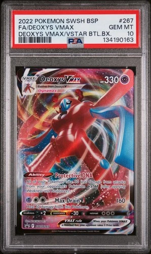 2019 Pokemon Sword and Shield Black Star Promo Deoxys Vmax #SWSH267 PSA 10