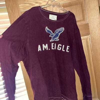 American Eagle Men s Red Long Sleeve Athletic Fit T-shirt Size S
