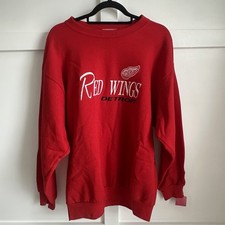 VTG Logo Athletic Detroit Red Wings Sweatshirt Embroidered Crewneck Mens Large
