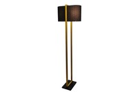 Stehleuchte Schwarz Stehlampe Eisen Stoff 160 Cm 2-Flammig E27 Wohnzimmer