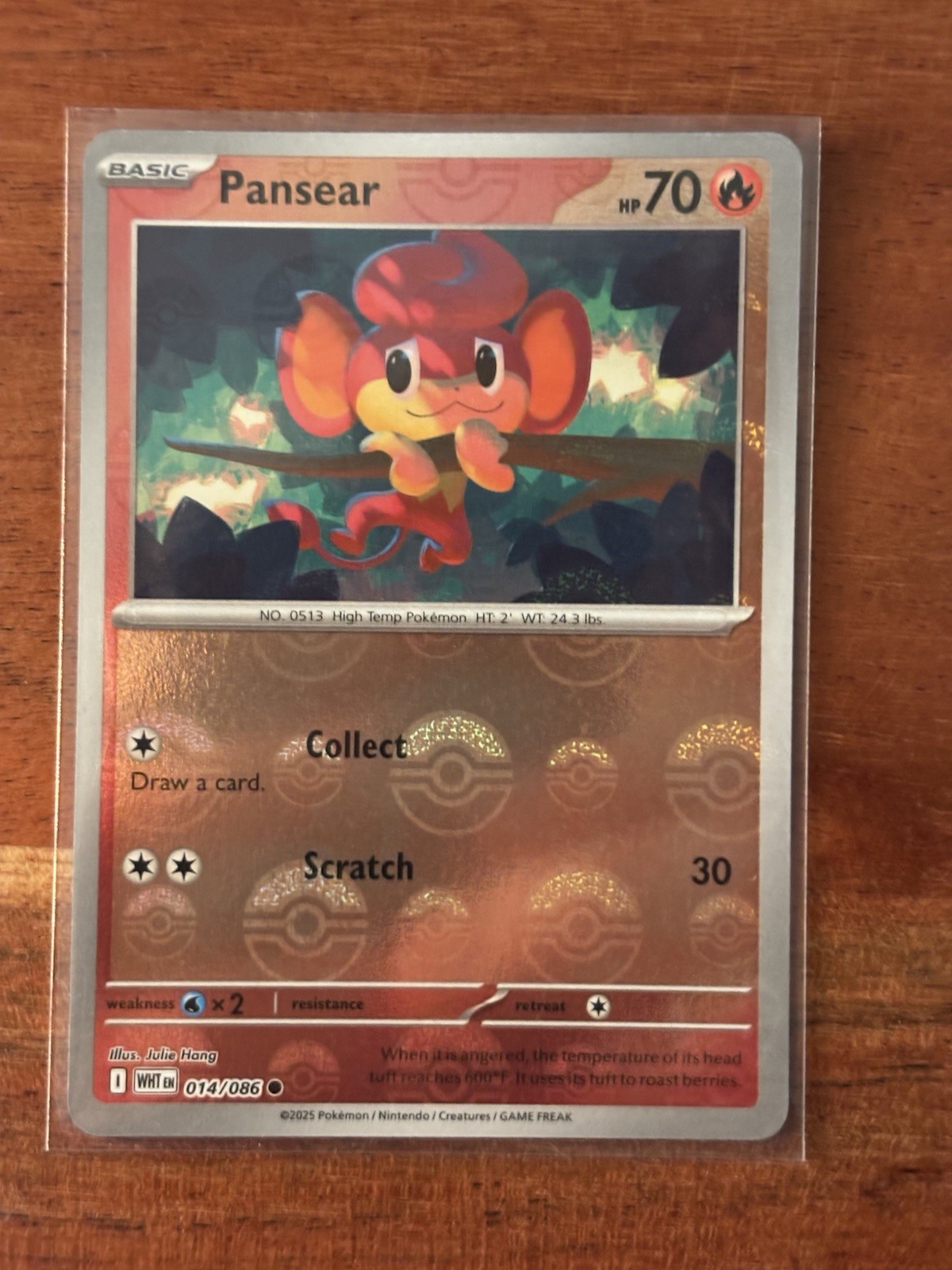 Pansear Poke Ball #14 Holo Pokemon Sv11W: White Flare Card