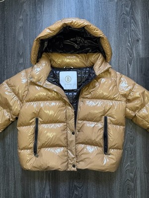 Bogner Evelia Down Short Glossy Puffer Jacket Medium Camel Beige US 10 EUR 40