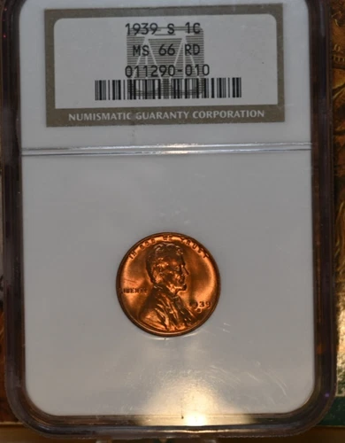 1939-S Lincoln Wheat Cent NGC MS66 RD