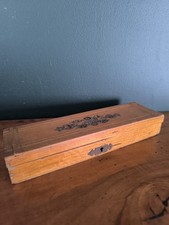 Ancien Plumier Boîte En Bois Rétro Vintage