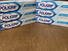 6 PACK Super Poligrip Zinc Free Denture Adhesive Ultra Fresh 2.4oz Exp 12/31/25
