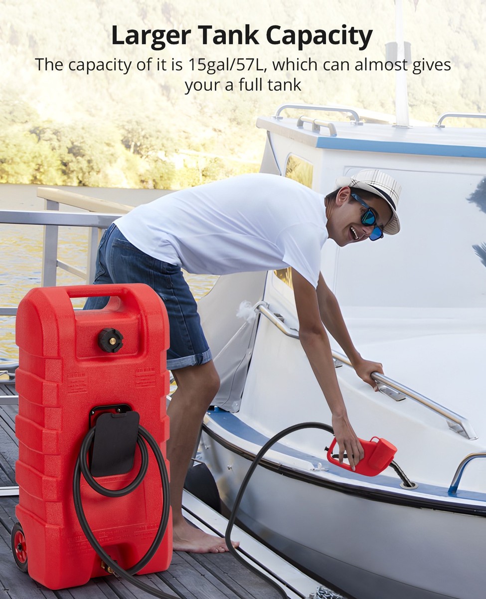 Heavy-Duty 15 Gallon Portable Fuel Caddy Fuel Storage Tank for