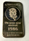 1 oz Fine Silver Bar - 1986 Congratulation on your new arrival