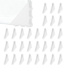 30Pcs 10x55mm Triangle Right Angle Plastic Glass Corner Protector, White