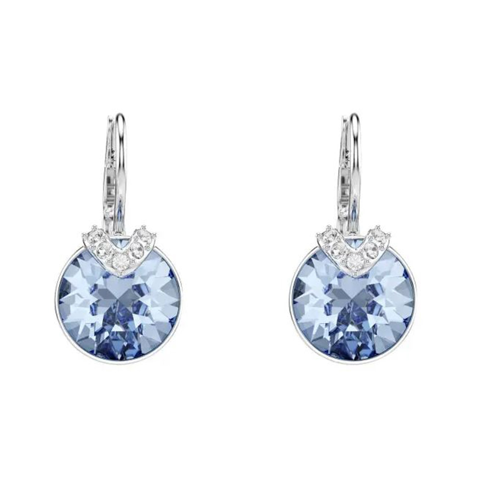 Swarovski Bella V Earrings, Rhodium-Plated Metal  White Crystals