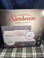 Sunbeam Mattress Pad Water Resistant Heated 39 X 75 Twin 20 Heat Settings X1