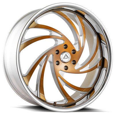 24x10''Azad Wheels AZ Drip Brushed Gold with SS Lip Rims