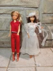 Vintage Barbie Clone Doll Lot Of 2 Blonde Red Outfit & Brunette Bridal Gown 11"