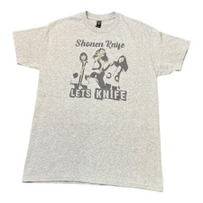 Camiseta Shonen Knife Lets Knife Banda Para Hombre Mediana Gris Brezo Gráfico Camiseta Gildan
