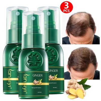 3~Hair Regrowth Spray Serum Ginger Anti Hair Loss Fast Grow Essence Care Product
