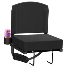 Stadium Seats with Back Support, New Portable Seat for Bleachers 1pcs Black