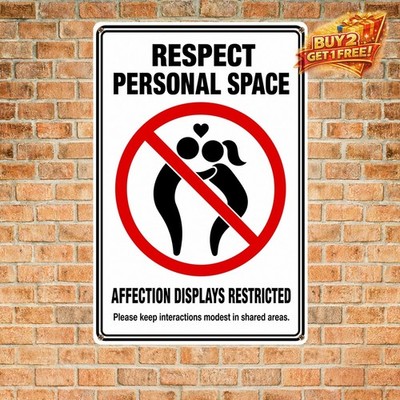 Red Circle Diagonal Public Behavior Prohibition Metal Wall Sign