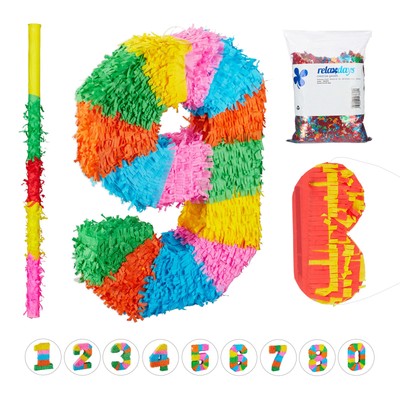 Pinata set bunt 0,2 kg Geburtstags-Pinata Zahlen Pinata Kinder Pinata 0,28 kg