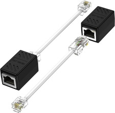 Phone Jack to Ethernet Cable Adapter, RJ45 8P8C Female to RJ11 6P4C Male for Lan
