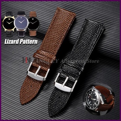 Lizard Pattern Leather Watch Band Strap 14/15/16/18/19/20/21/22mm Replacement