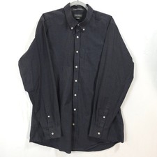 Eddie Bauer Wrinkle Free Micro Check Button Down Shirt Men TL Navy Casual Preppy