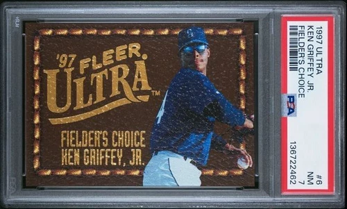 Ken Griffey Jr. baseball card PSA 7  1997 Ultra Fielders Choice Leather Mariners