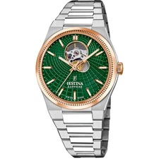 Riv Open Heart Green / Stainless Steel | Green Dial Wristwatch F20061-3