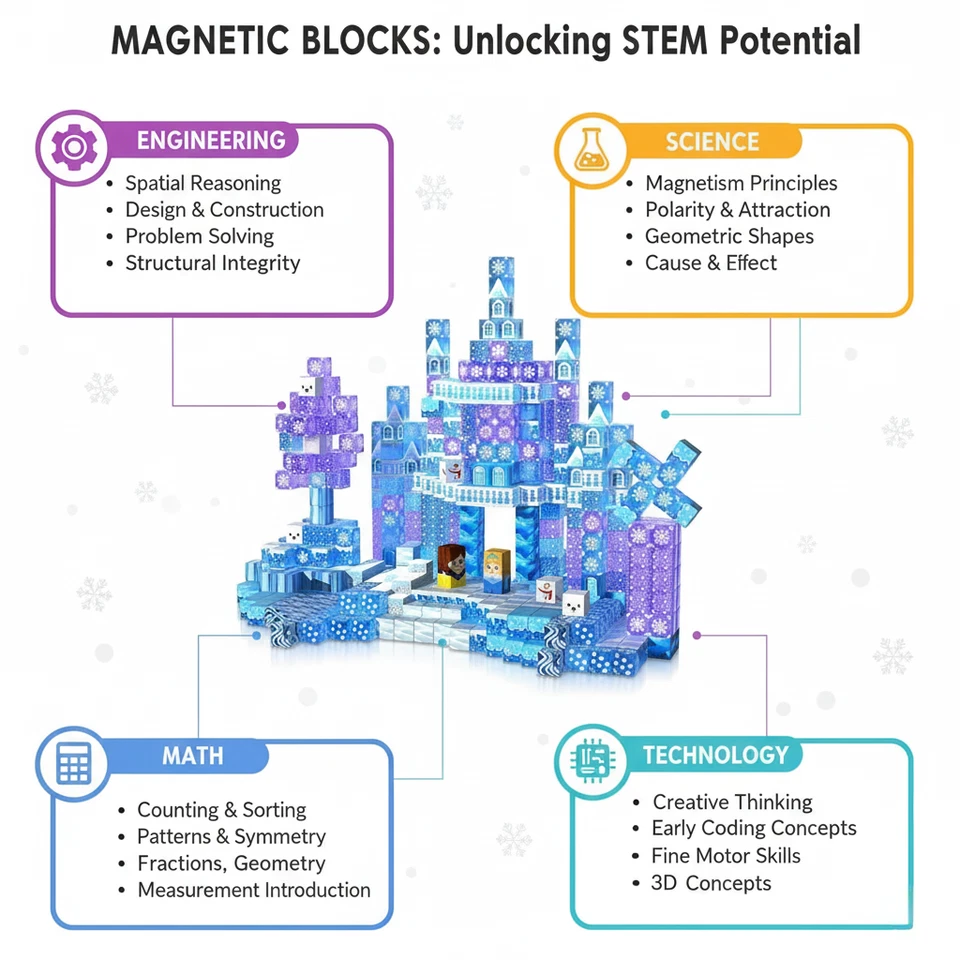 uMadeUs Magnetic Blocks Building Set - Puzzle Cubes as STEM Toys for Kids - Image 2 of 4