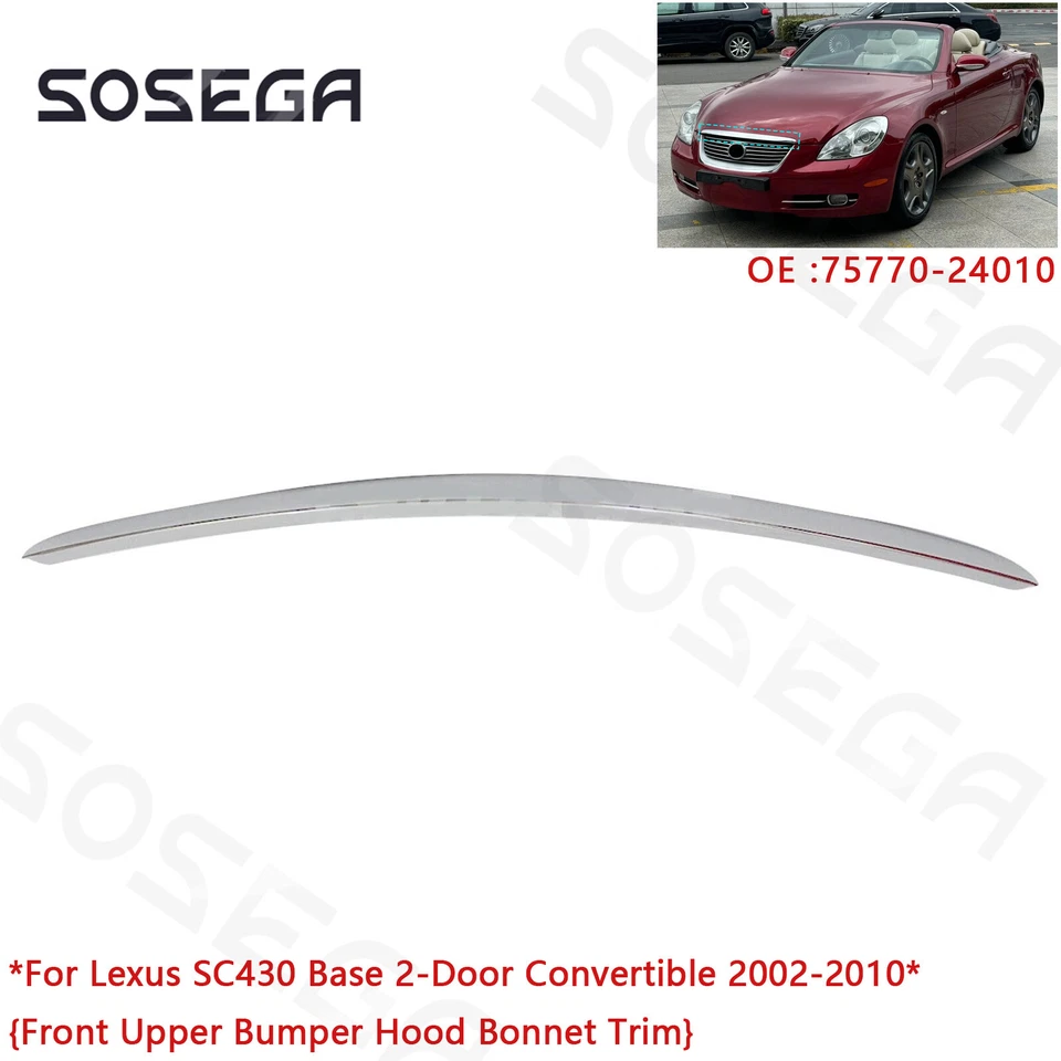 Para Lexus SC430 Base 2002-2010 Capó Delantero Cromo Moldura Capó Borde 75770-24010 Foto 2 de 4
