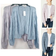 Crave Fame Juniors Open-Front Cable Knit Cardigan Choose Color  Size New