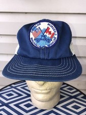 Vintage Baseball Cap Trucker Hat Snapback Mesh Canada USA Manitoba Lid Patch