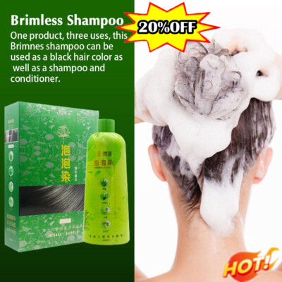 500 ml Brimles Shampoo, Herbal Bubble Grey Hair Dye ShampooDED E'DE -