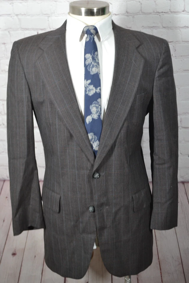 Traje De Colección Kuppeheimer Para Hombres Marrón Lana A Cuadros Frente Plano 39R Chaqueta 34W Pantalón Foto 2 de 4