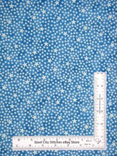 Patriotic Star Fabric By The Yard Silver Stars Cream Blue Valor Cotton by QT