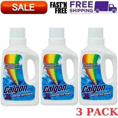 3 PACK Calgon Water Softener, 32oz Bottle, Laundry Detergent Booster Free & Fast