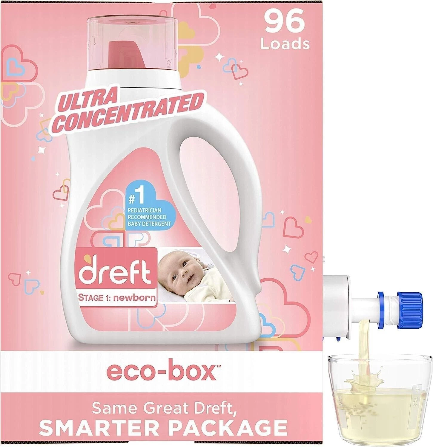 DREFT Stage 1 Newborn, Liquid Laundry Baby Detergent Eco-Box, 105 fl oz 96 loads
Opens in a new wind