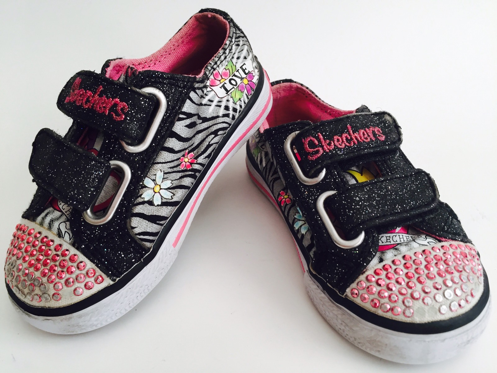 Size 5 Sparkling Toe Black Pink