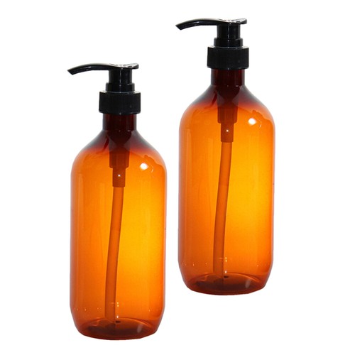 2pcs Plastic Shampoo Dispenser Refillable Bottle Pump Hand Soap Shampoo