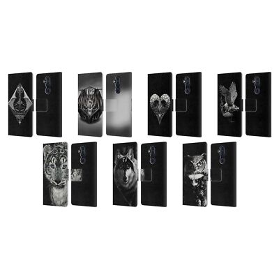 OFFICIAL STANLEY MORRISON BLACK AND WHITE LEATHER BOOK CASE FOR NOKIA PHONES