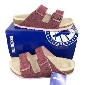 birkenstock arizona shearling pink
