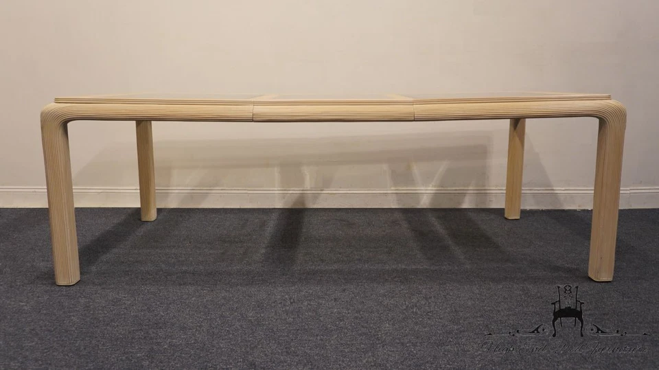 AMERICAN DREW Bleached Wood Coastal Contemporary Style 89" Dining Table w. Gl... - Image 4 of 4