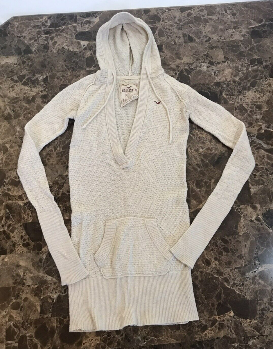 Vtg y2k HOLLISTER knit hood Cotton/Angora Blend sweater XXS/S