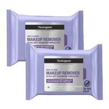  Lot of 2 Neutrogena Makeup Remover Cleansing Wipes, Night Calming, 25 Ct