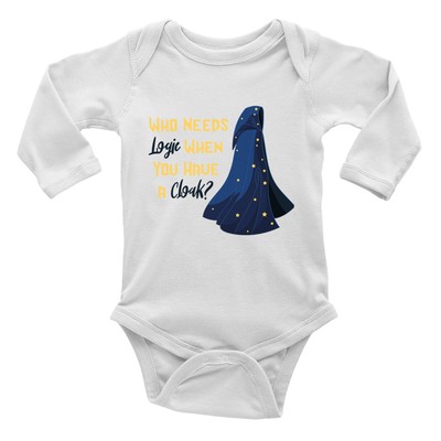 Magician Magic Baby Grow Vest Bodysuit Who Needs Logic when you have a Cloak L/S