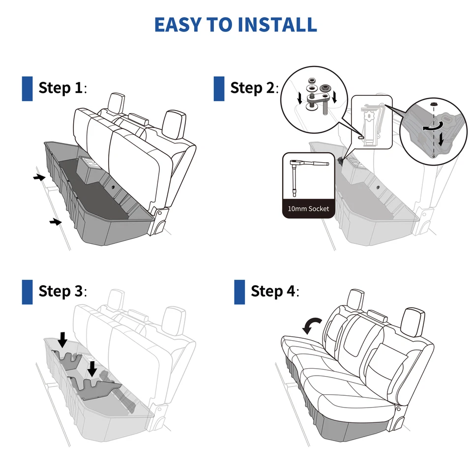 Under Seat Storage for 2019-2025 Chevy Silverado GMC Sierra 1500 2500HD 3500HD - Image 4 of 4