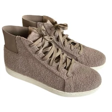 Eileen Fisher Neutral Tan Gaze Wool Leather High Top Sneakers Size 10