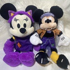 Disney Store Mickey And Minnie Mouse In Halloween Costume Plush Stuffed Toy 15  