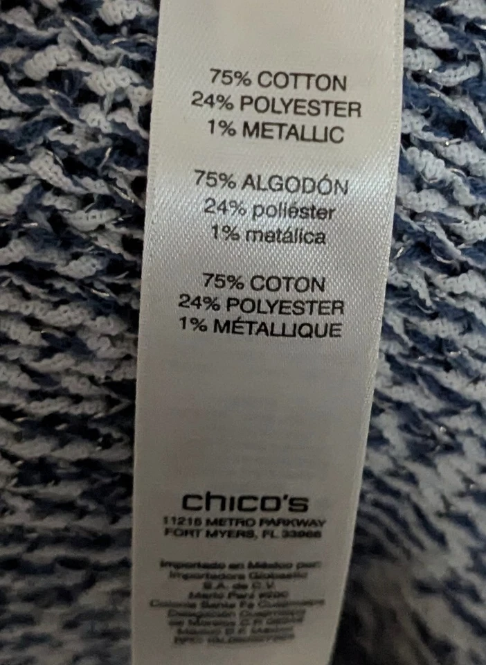 Suéter Chicos Mujer L Azul Amarillo Tinte Espacial Joya Pullover Metálico Artístico 2 Foto 4 de 4