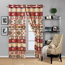 Rustic Striped Southwestern Quilt Stitched Western Bedspread Bedding Curtain