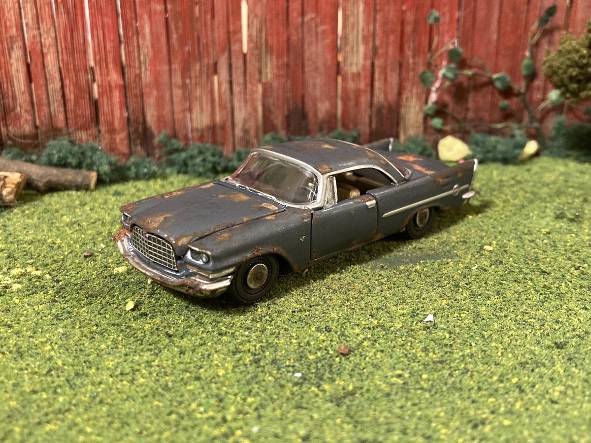1957 Chrysler 300C Rusty Weathered Custom 1/64 Diecast Barn Find